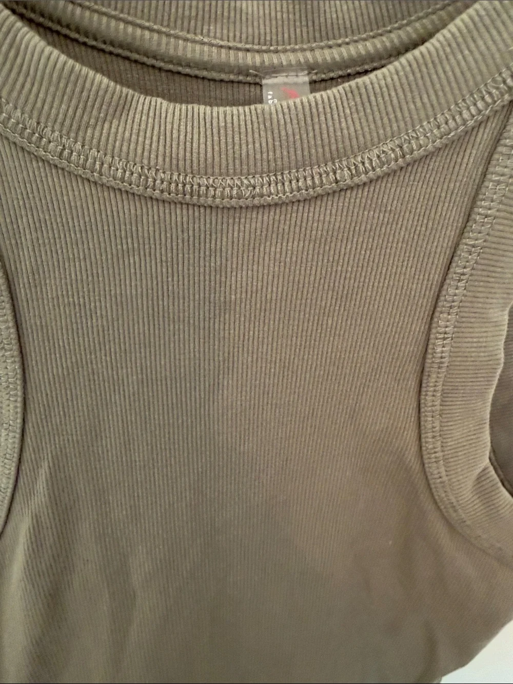 Free People Olive Green Ribbed Racerback Tank